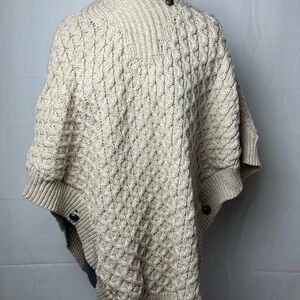 Aran Mor Ireland Merino Wool Knit Poncho Pullover